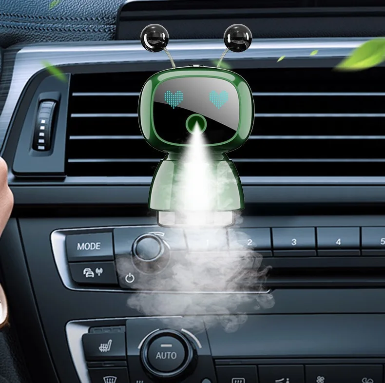 Cute Robot Smart Car Aroma Diffuser Car Air Outlet Fragrance Air Purifier Car Interior Decor Gift Electric Air Freshener