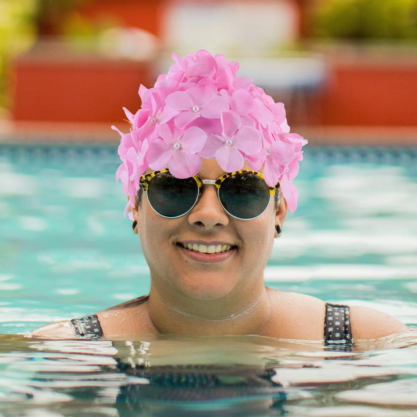 

Three Dimensional Petal Swim Cap Women Girls Floral Bathing Caps Anti Skid Reusable Comfortable Sun Protection Water Bacteria