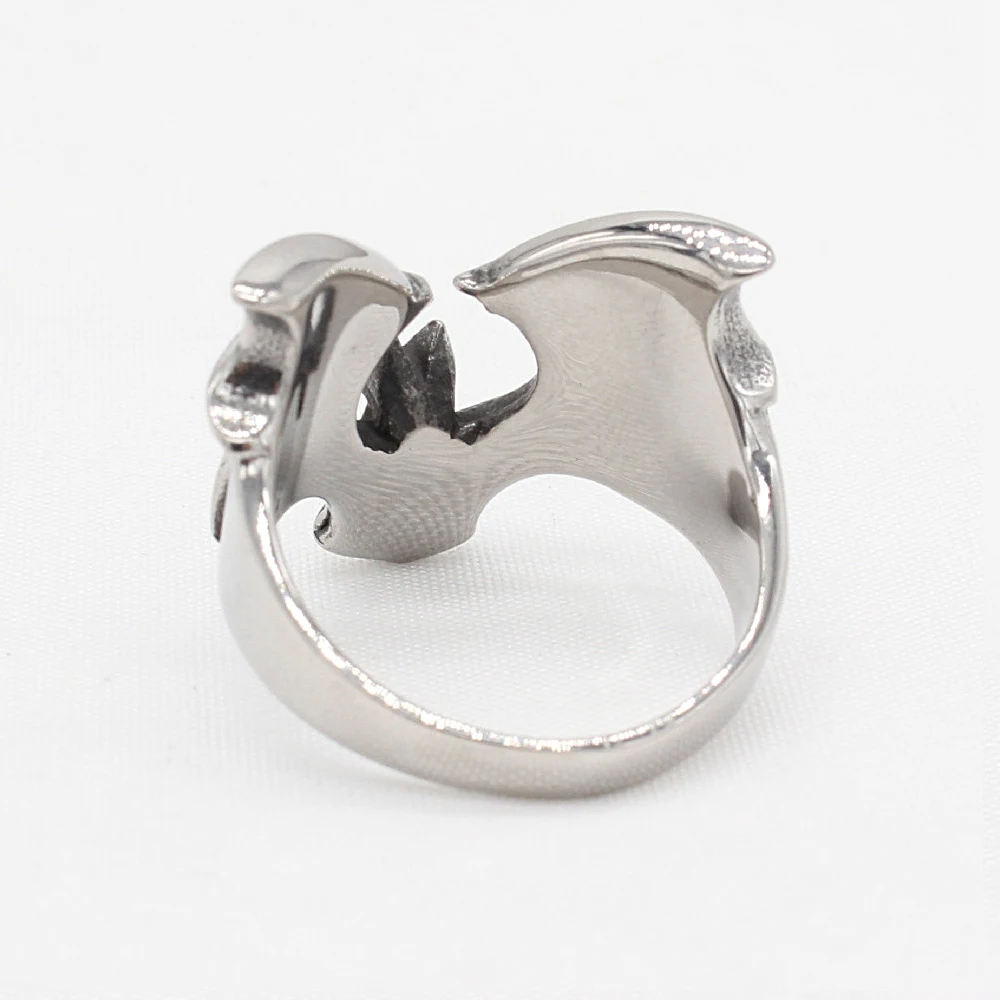 Anello di pipistrello carino di nuova moda per uomo donna anelli di animali creativi in acciaio inossidabile 316L regalo di gioielli con amuleto per