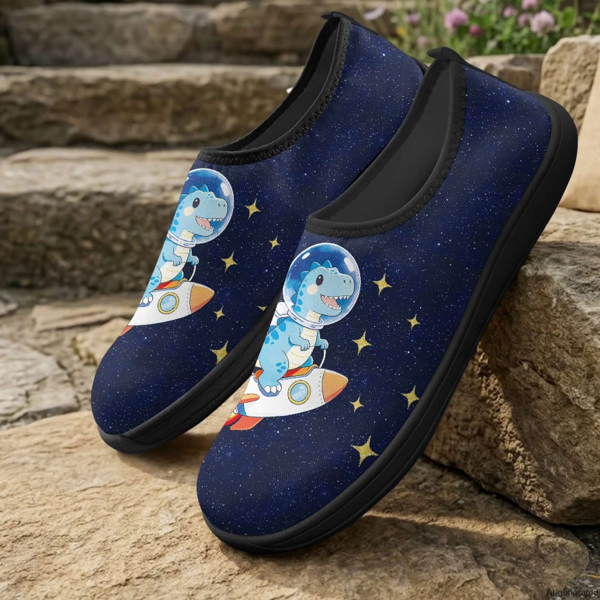 XIXIRIMIDO Slip-on Wide-toed Shoes Dinosaur Print Zapatos De Mujer Men's Sneakers and Casual Shoes Slippers Nurse Shoes 36-46