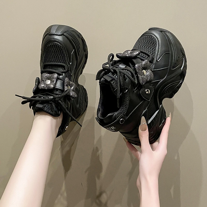 Cuculus High Flat Platform 11cm Height Increasing Casual Shoes Woman Spring New Hidden Wedge Sneakers Female Vulcanize Shoes