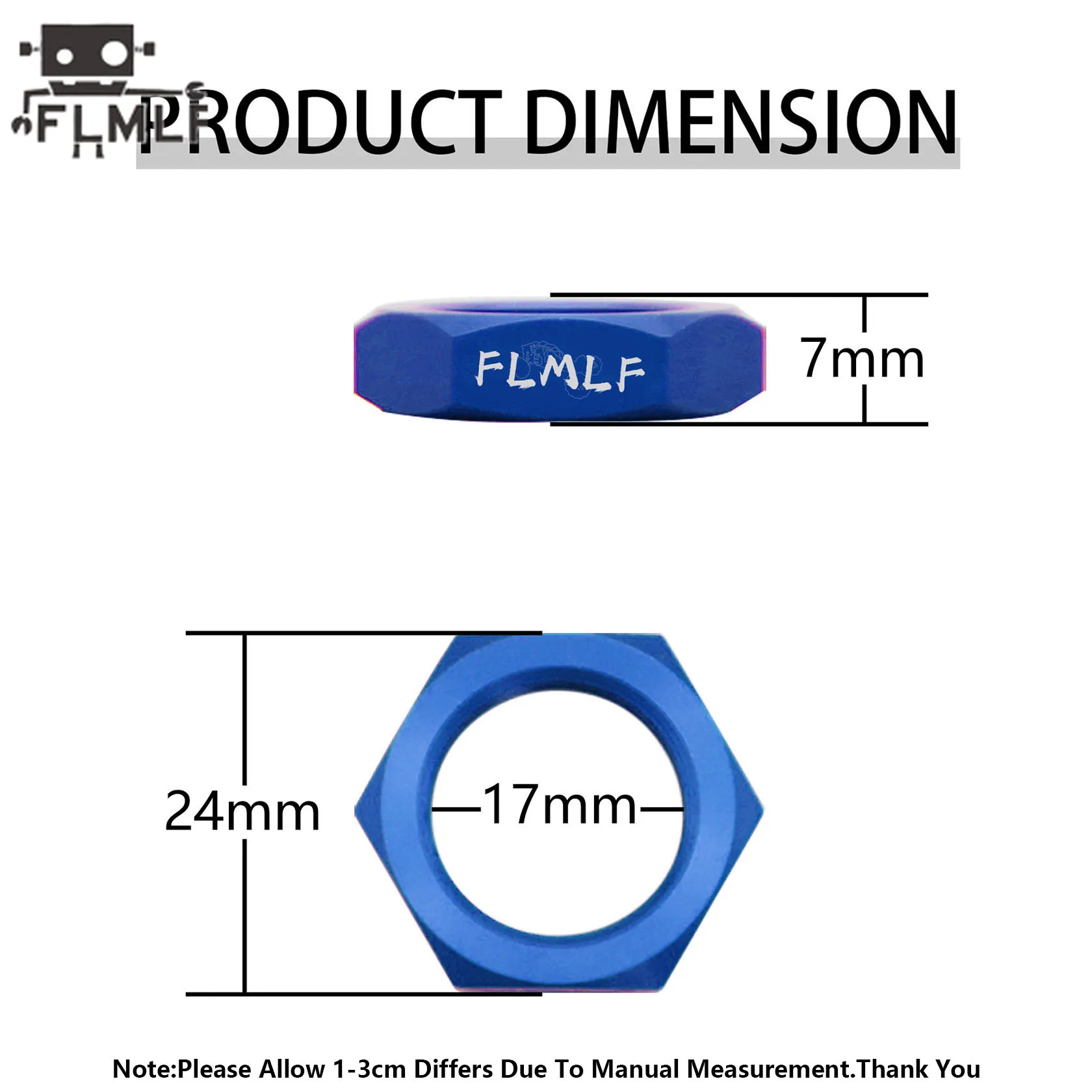 FLMLF CNC Metal Wheel Nut Kit 24mm Hex Hub for 1/5 HPI ROFUN BAHA ROVAN KM BAJA 5B 5T 5SC Truck Rc Car Parts