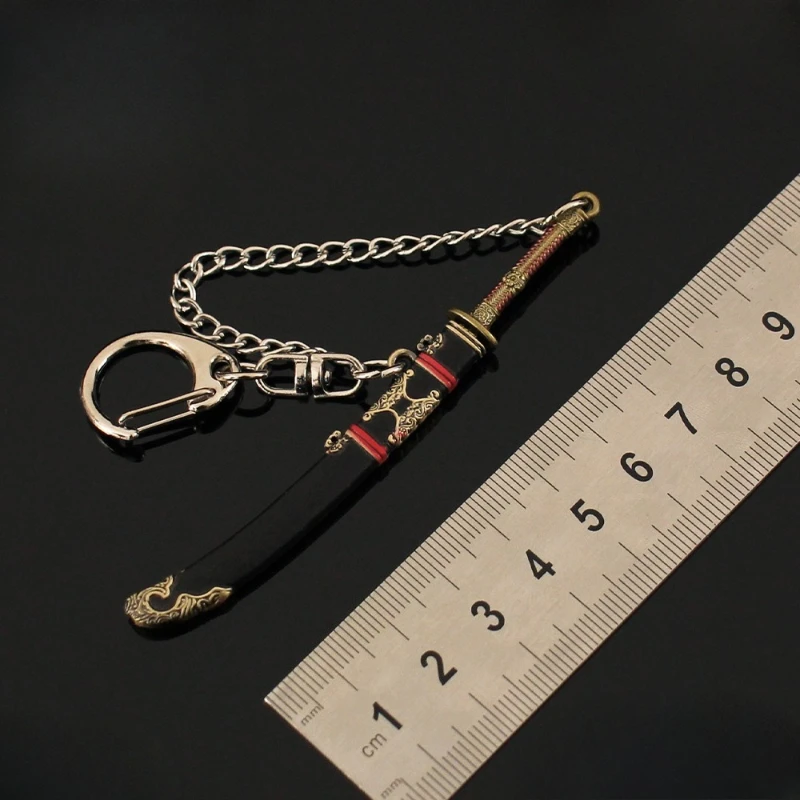 9cm/3.54in Arena Breakout Peripherals Mini Embroidery Spring Wild Ling Sword with Sheathed Keychains Pendant Game Weapon Models