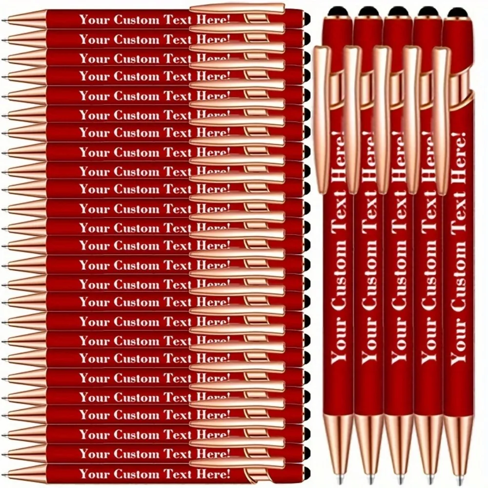 10 Stück personalisierte Kugelschreiber-Sets mit Gravur, Touchscreen-kompatibel, ideales Geschenk für Büro und Geschäft, schwarze Tinte – Detail 10