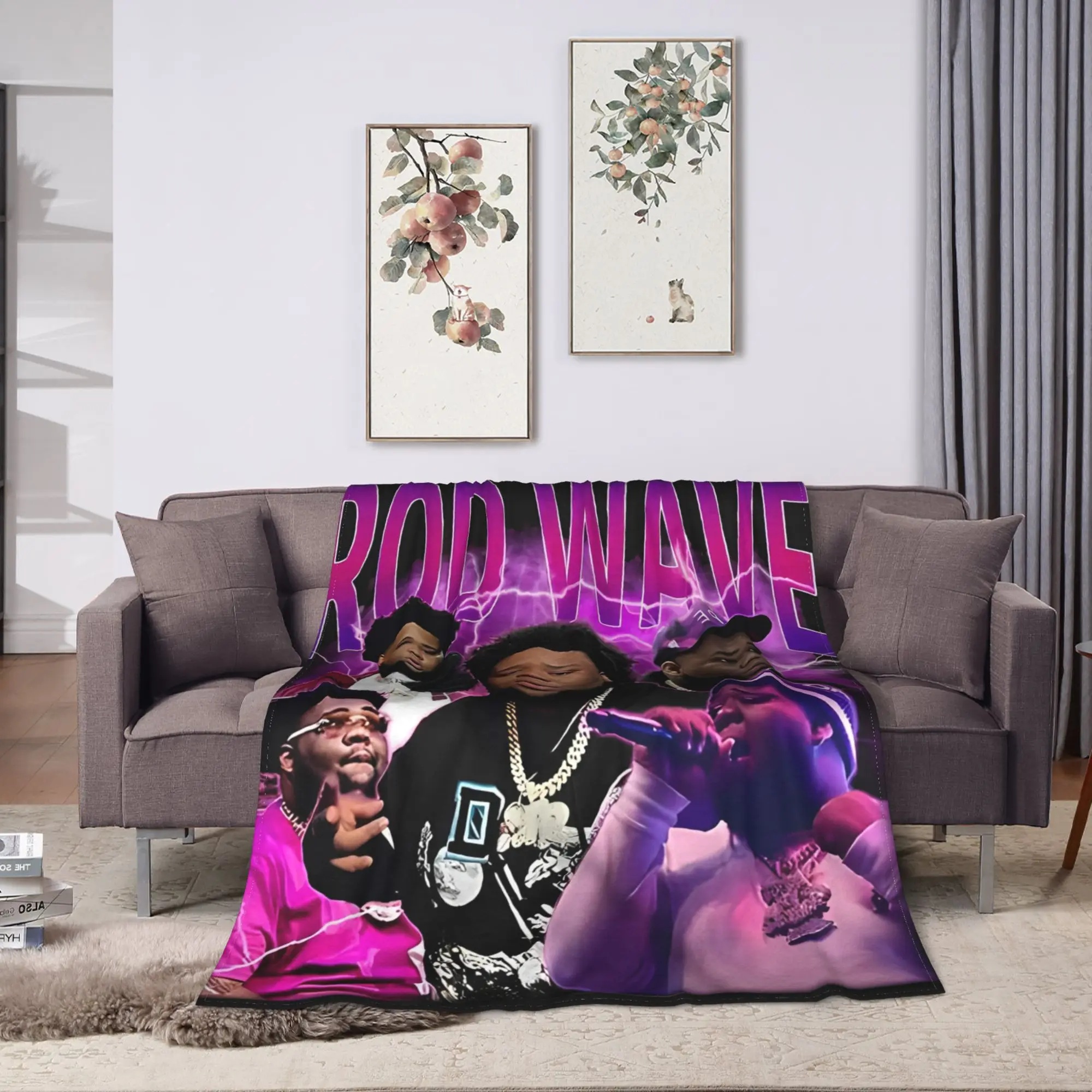 Rapper rod wave  Blankets Quality Warm Soft  Throw Blanket Winter Camping Couch Chair Print Bedspread