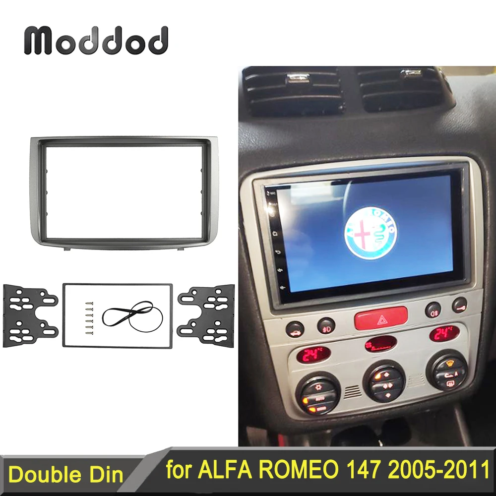 Double Din Facia for Alfa Romeo 147 Radio DVD Stereo CD Panel Dash Mounting Installation Trim Fascia Kit Face Frame Bezel