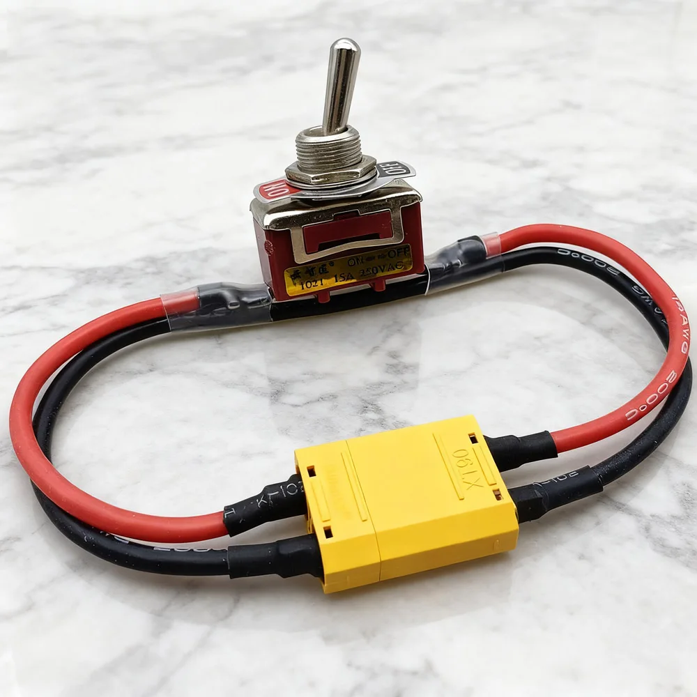 Large Current High Load Switch XT30 XT60 XT90 T-Plug Power ON-OFF Toggle 14AWG for EBike RC Airplane ESC Motor Connecting