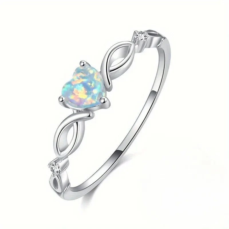 New Fashion Love Zircon Ring with Simple and Colorful Style Elegant Retro Women\'s Wedding Festival Party Accessories and Gifts
