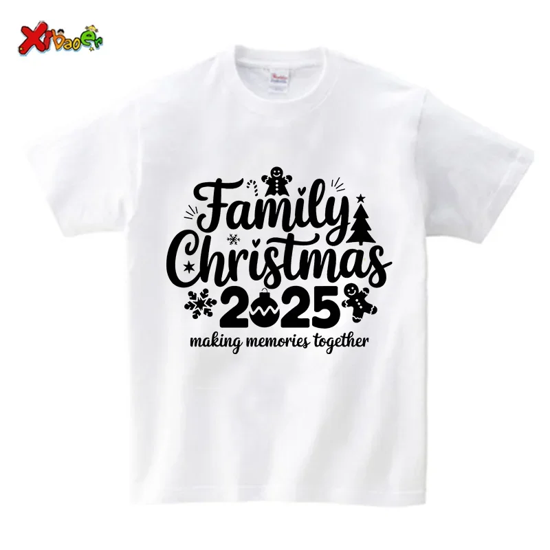 2025 Family Christmas Matching Shirts Outfit Family Match Outfit T Shirt Family Christmas Party Tops Baby Outfits Clothes Gift image 4
