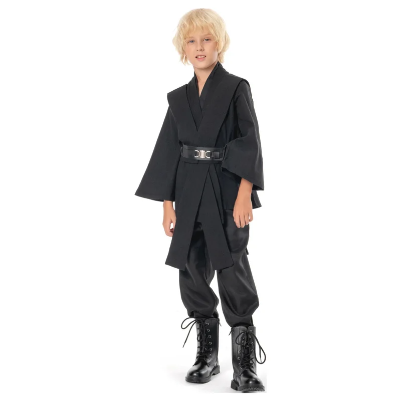 2025 New Kid Children Anakin Skywalker Cosplay Costume Top Pants Cloak Outfits Fantasia Boys Girls  Halloween Carnival Disgui AA