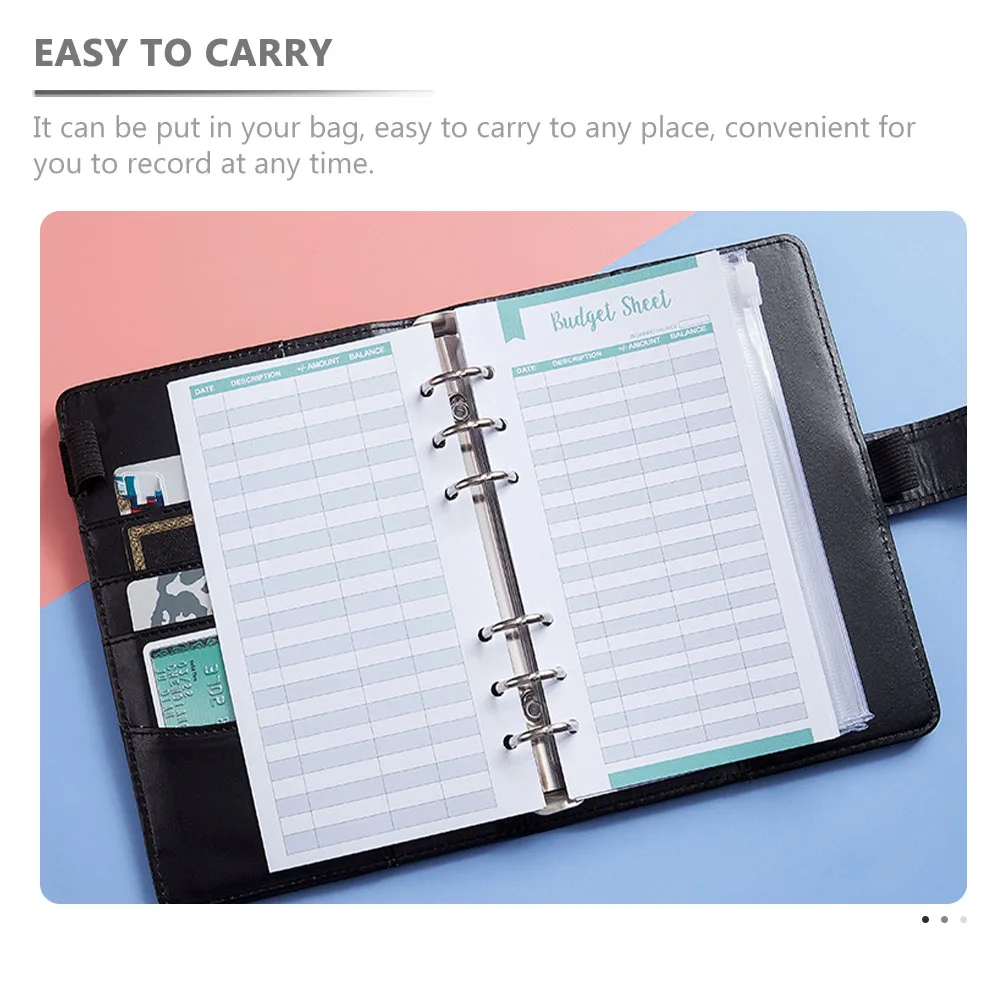 24Pcs Notebook Budget Sheets Creative Financial Tracking Cards for Home Office Travel Budget Control Planning Organizer