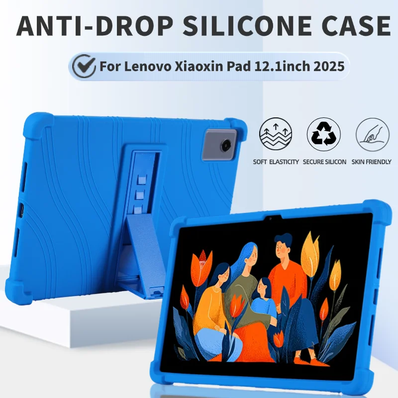 

For Lenovo Xiaoxin Pad 12.1 2025 Tablet Shockproof TB365FC Cover Soft Silicon Stand Protective Shell