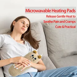 1PC Moist Microwave Heating Pad for Cramps Pain Relief Unscented Cute Stuffed Animal Microwavable Hot Pad for Neck Shoulder Back