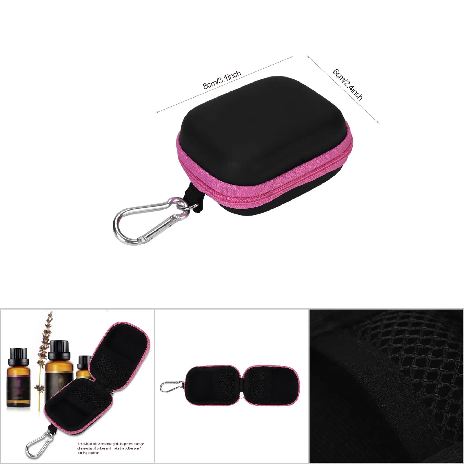 Cosmetic Case 6Colors 5ml Anti drop Essential Oil Carrying Case Six Bottles Portable Mini Travel Storage Bag Cosmetic Bag