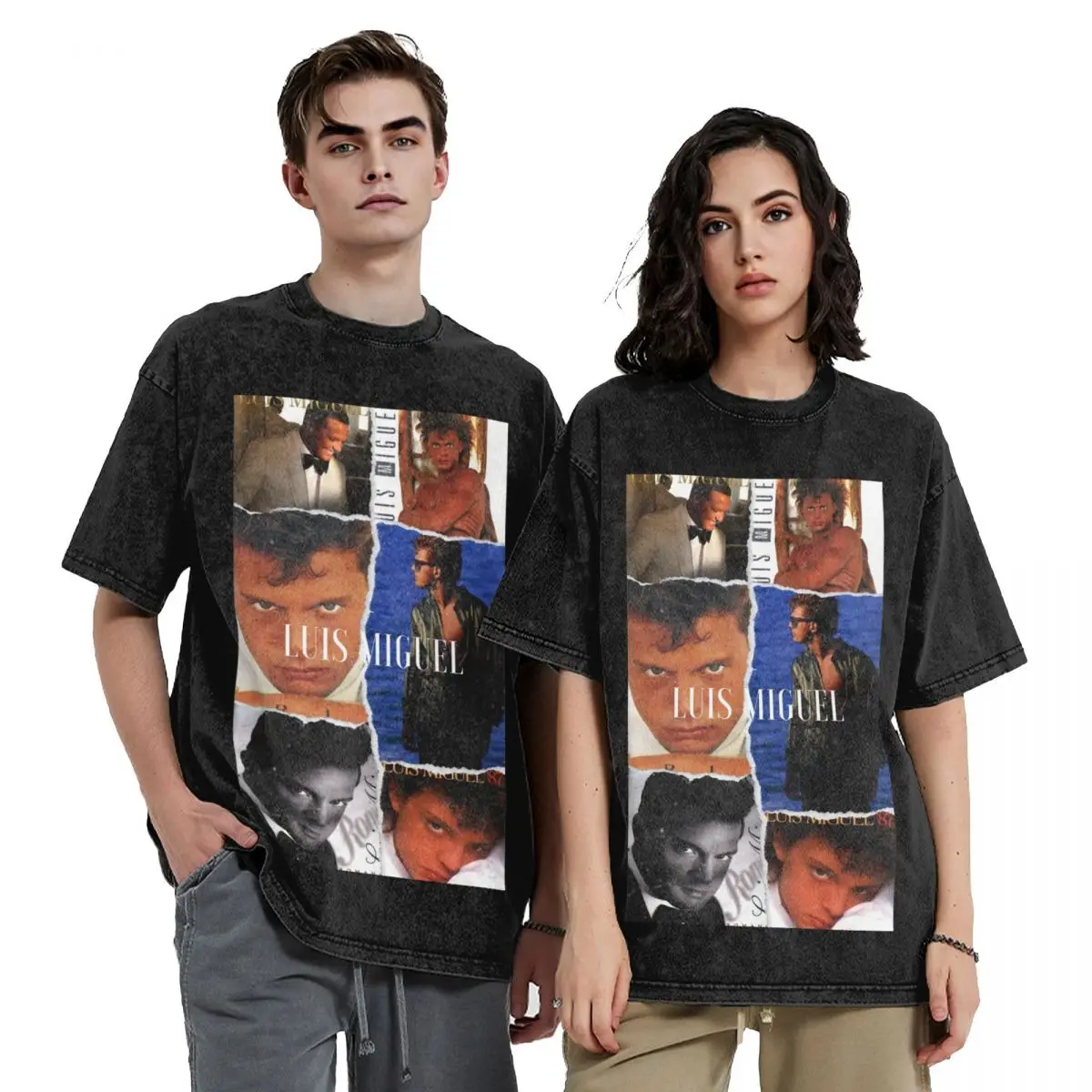 Harajuku Retro Luis Miguel Albums Outfit T Shirts Washed Style for Men Women Mexican Artists T-Shirts Top Tee Shirt Streetwear