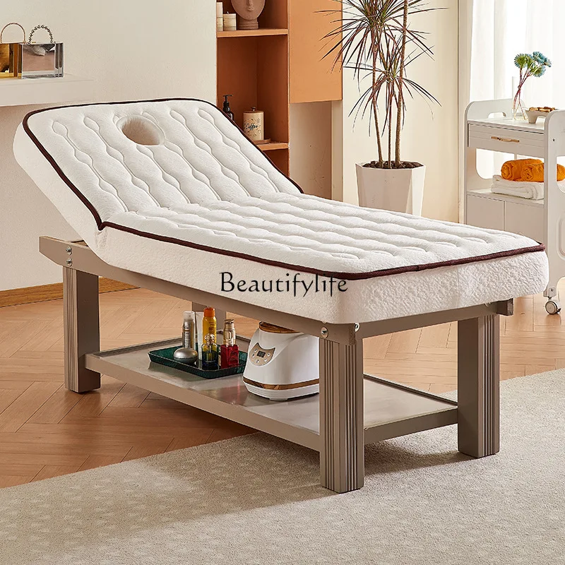 เตียงเสริมความงามน้ํายางไม้เนื้อแข็งไฟฟ้า เตียงนวดกายภาพบําบัดระดับไฮเอนด์มีรู
