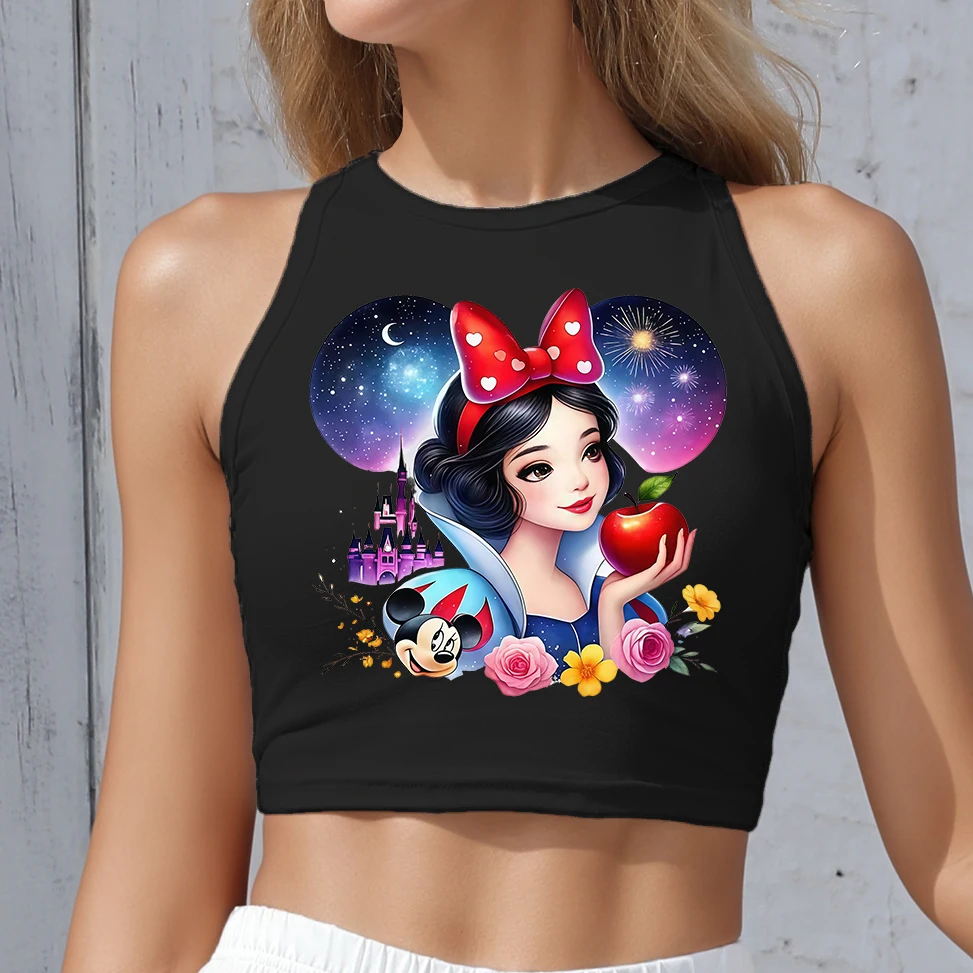 

Woman Clothing Summer Disney Mickey Print Vest Tee Fashion Stitch Angel Graphic Pattern Women Running Sports Tank Tops