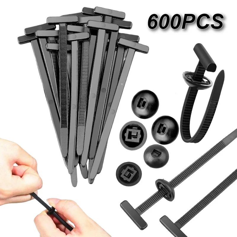 

10/600 комплектов, нейлоновая универсальная пряжка для кабельной стяжки, сверхмощный самоблокирующийся держатель с застежками-молнией с застежками для штифтов, автомобильные застежки-молнии, устойчивые к ультрафиолетовому излучению