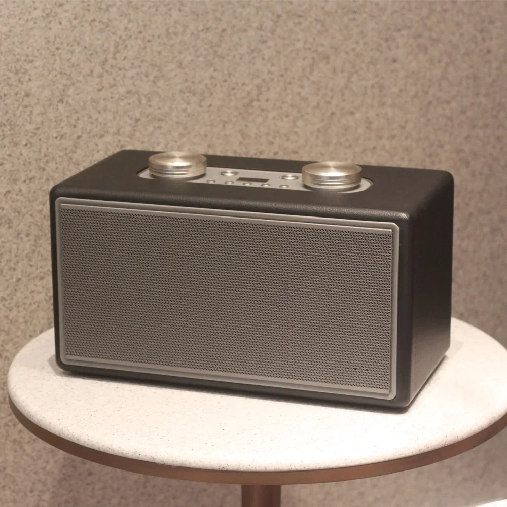 

Идеальный проводной мультимедийный BT Audio 2025, деревянный домашний настольный сабвуфер, ретро-динамик