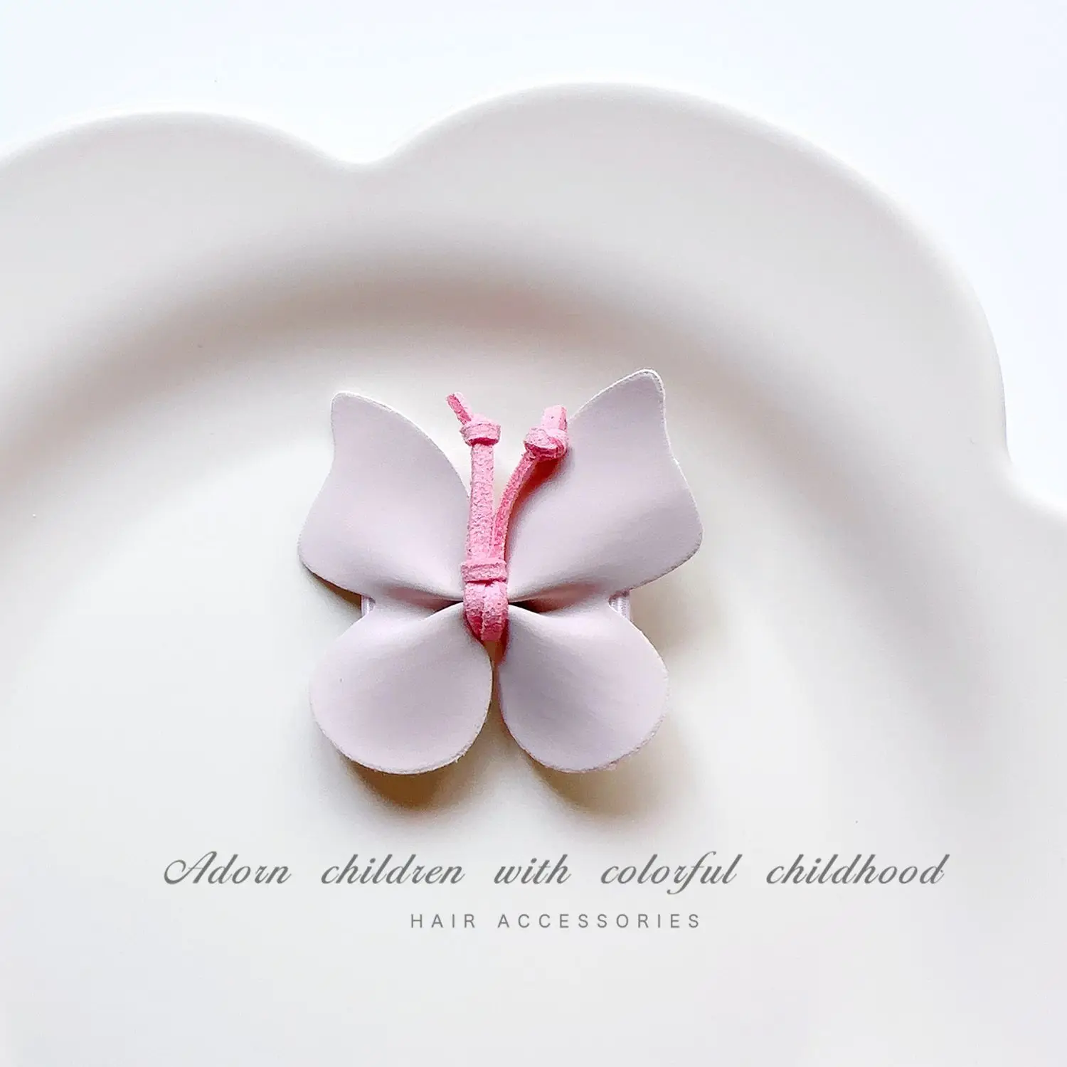 High-End Leather Butterfly Hiar Clip For Girls Sweet Princess Hairpins Handmade Kids Barrettes Child Hair Accessories