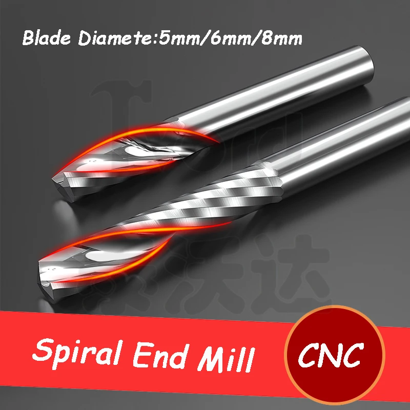 

Single Flute Spiral Cutter Router Bit 5/6/8mm CNC End Mill for Acrylic Carbide Milling Cutter CNC Tools Machine Accessories