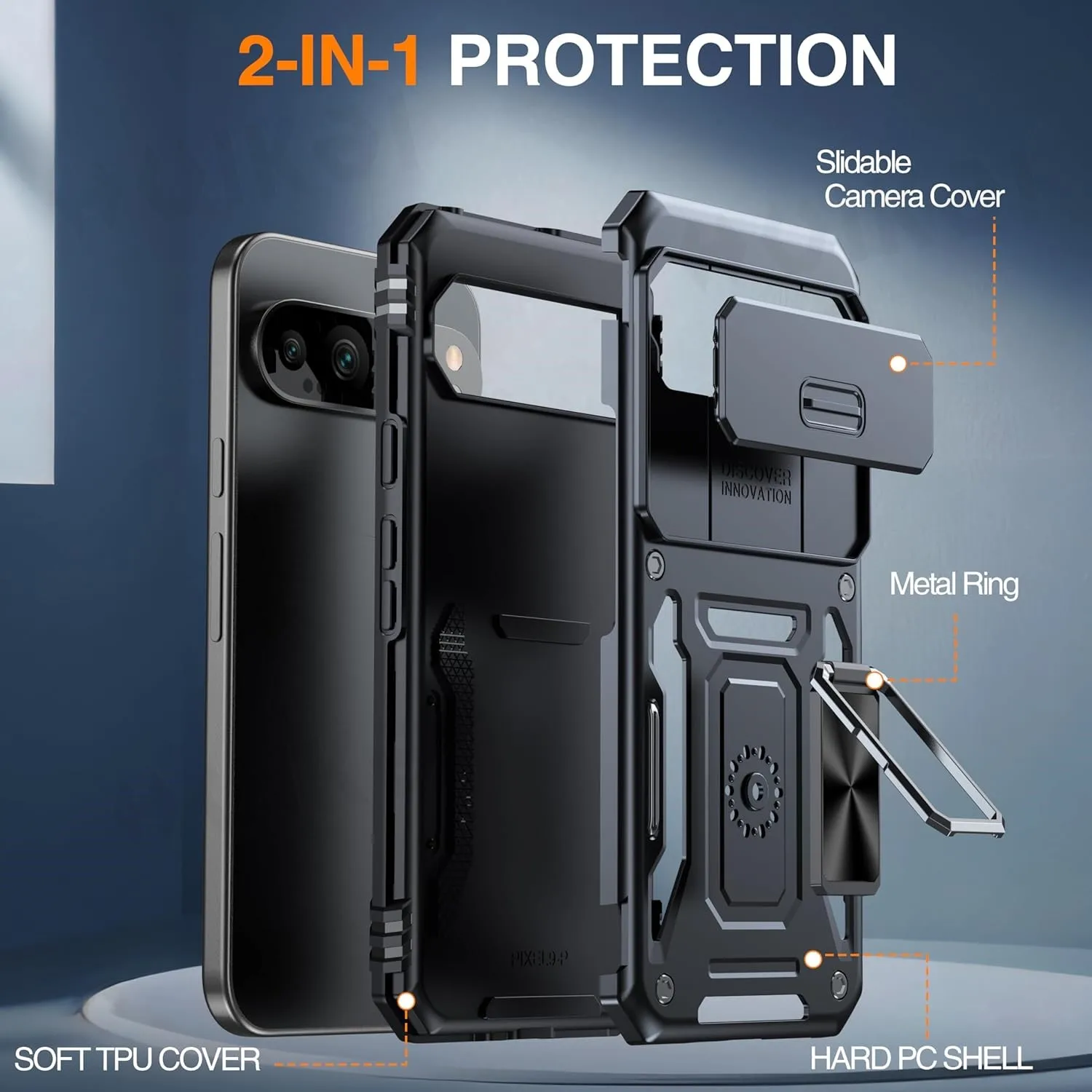 Case For Google Pixel 10 Pro XL 9A 8 Pro Pixel 7 Pro Slide Lens Protective Full Rugged Military Grade Kickstand Shockproof Cover