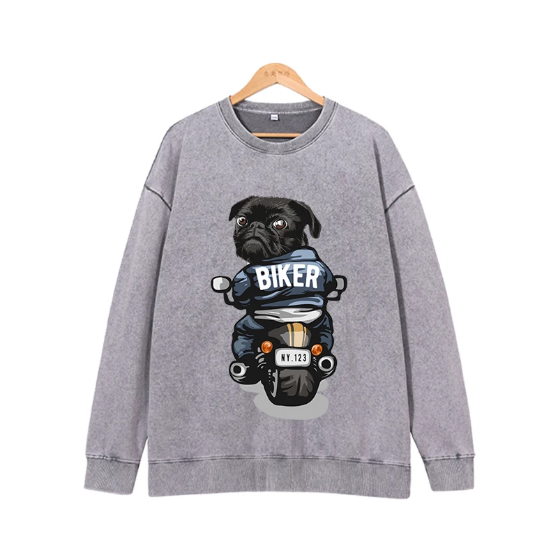 Cartoon Dog Creative Top Men's Autumn/Winter Plush Fashion Multi functional Long sleeved Sports Top Long sleeved