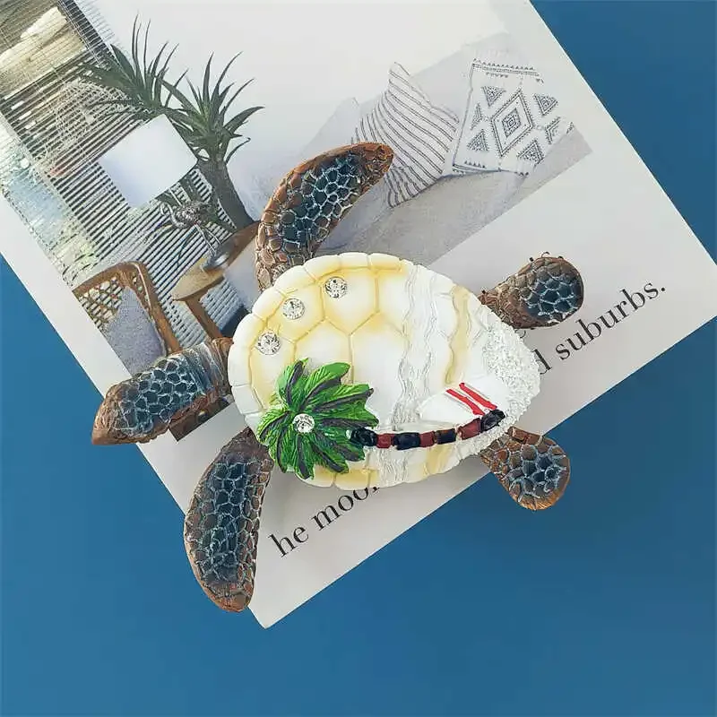 Ocean Coconut Turtle Refrigerator Magnet Maldives Souvenir Gifts Collection Hand-painted Home Decor Fridge Sticker