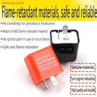Motorcycle LED Flasher Relay Adjustable Frequency Square Flashing Flasher Motorcycle Led Lights Turn Signal Indicator 12V Flash 3