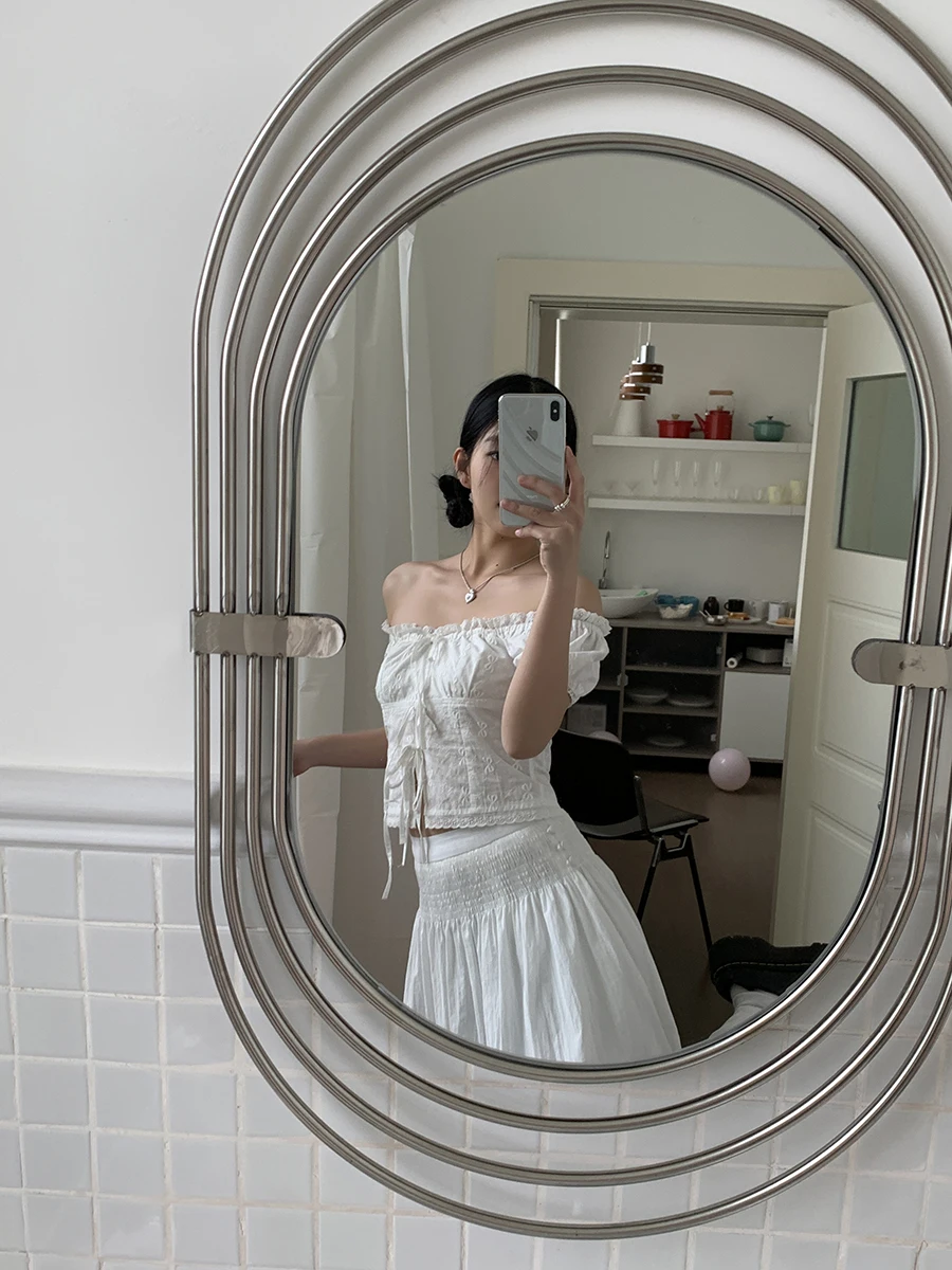 White irt Women's Design Sensation Small ence One oulder 2025 New Hot S Simple Commute Sle Cotton Bubble Sve