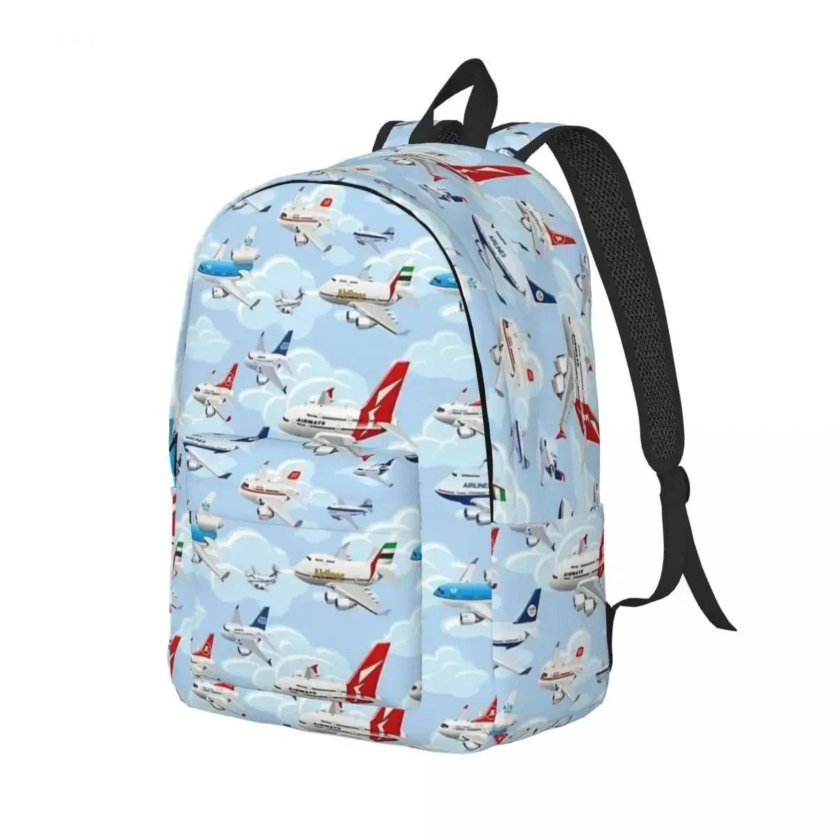 Cartoon Airplanes Cool Backpack Outdoor Student Business Plane Pilot Aircraft Daypack for Men Women College Shoulder Bag