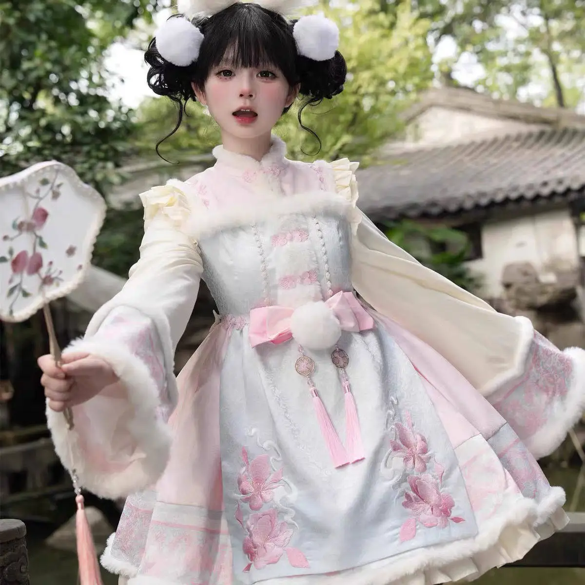 

New Year's Chinese Lolita Girls' Dress Op Pong Princess Chinese Style Autumn/winter Japanese Sweet Girls' Tea Party Dress