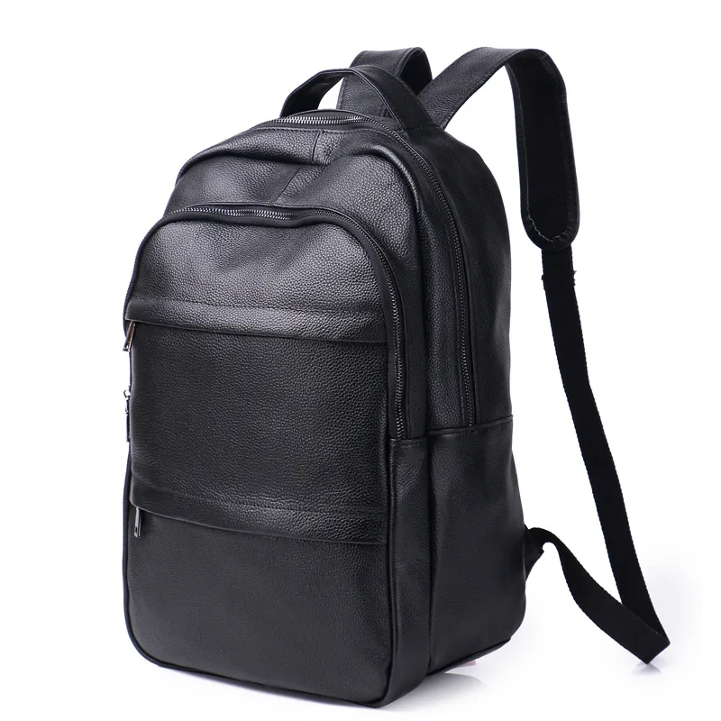 

Cow Genuine Leather Men Backpacks Real Natural Leather Student Backpack Boy Luxury Brand Large Computer Laptop Bag 14 Inch