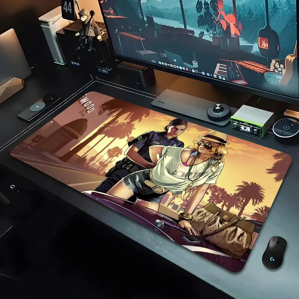 G-Grand Theft Auto GTA Mouse Pad HD Printing Large Accessories HD Office Computer Keyboard Mouse pad XXL PC Gamer GreekMyth Desk