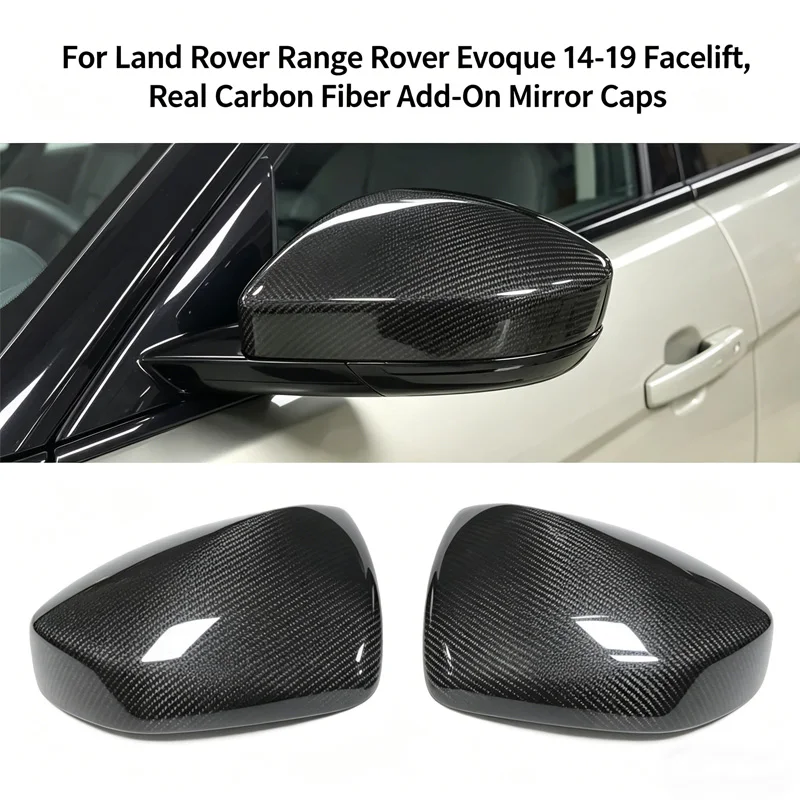 

For Land Rover Range Rover Evoque 14-19 Facelift, Real Carbon Fiber Add-On Mirror Caps