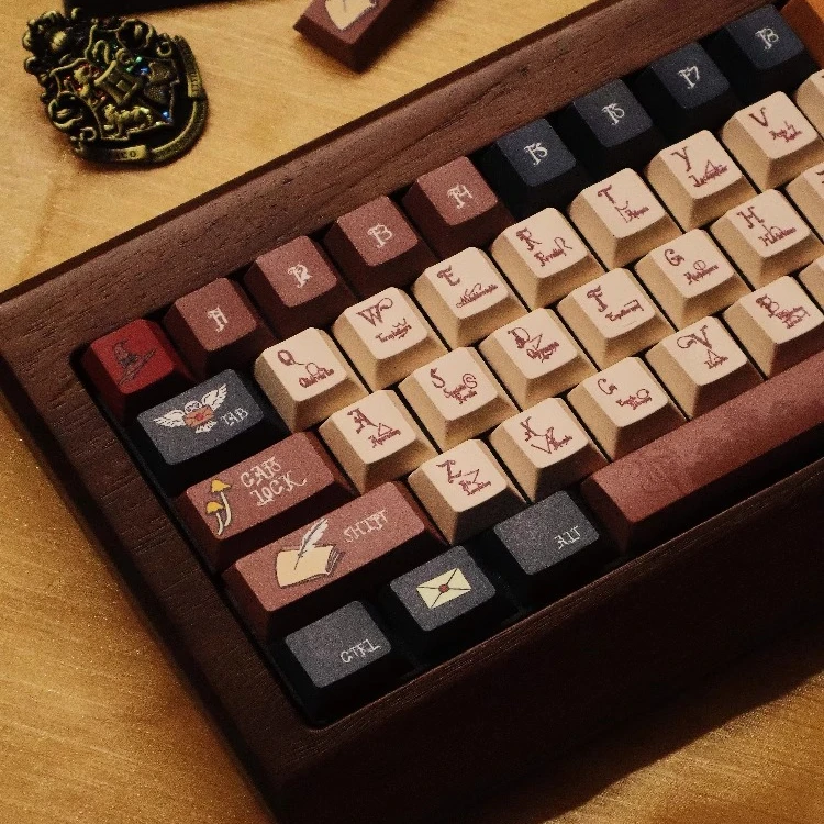The Magic World Keycaps Cherry Profile PBT 5-sided Dye-Sub Retro Keycap Personalized Theme Brown Mechanical Keycaps