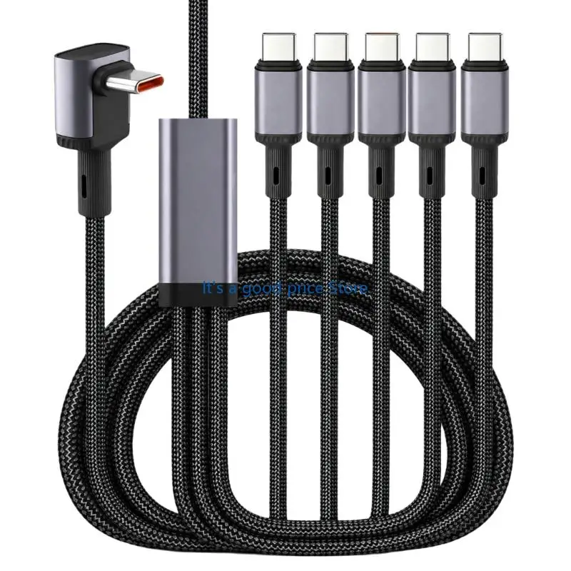 Braided USB C Power Charging Cable with Five Separate Outputs for Phones Laptops