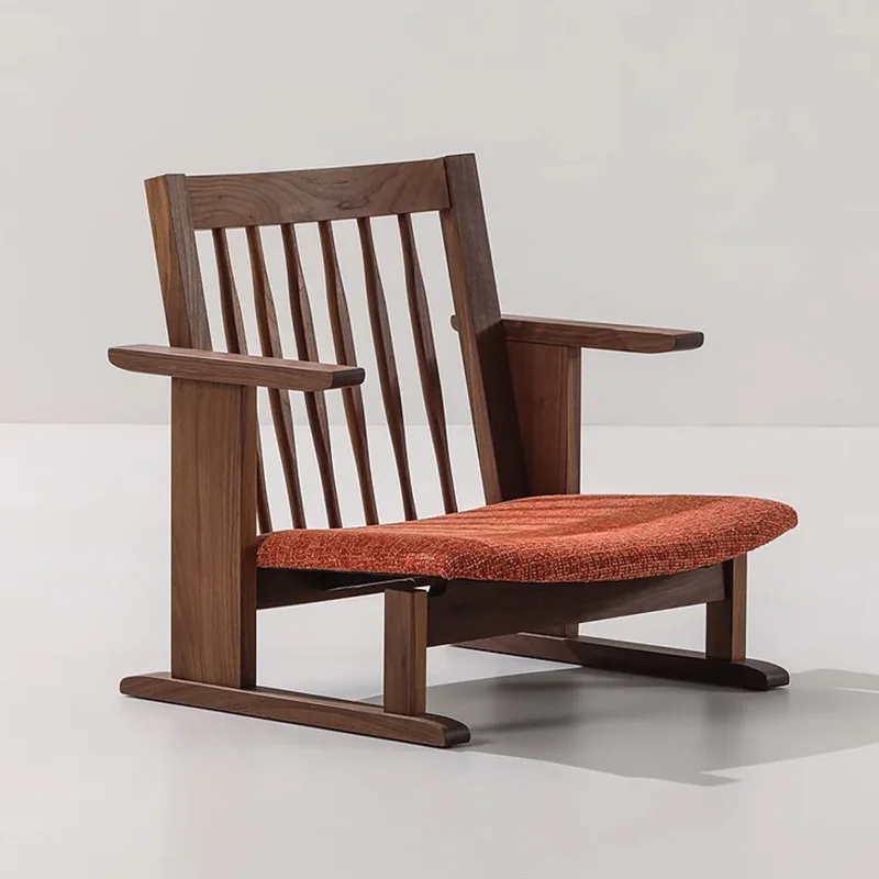 Solid wood low tea chair backrest chair Nordic retro homestay new Chinese tatami chair
