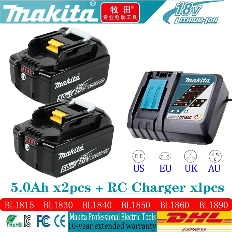 

BL1830 Original Makita 18V Battery 2Ah/3Ah/5Ah/6Ah Li-ion Replacement Battery BL1850 BL1860B BL1860 BL1840B BL1830B LXT-400 RU