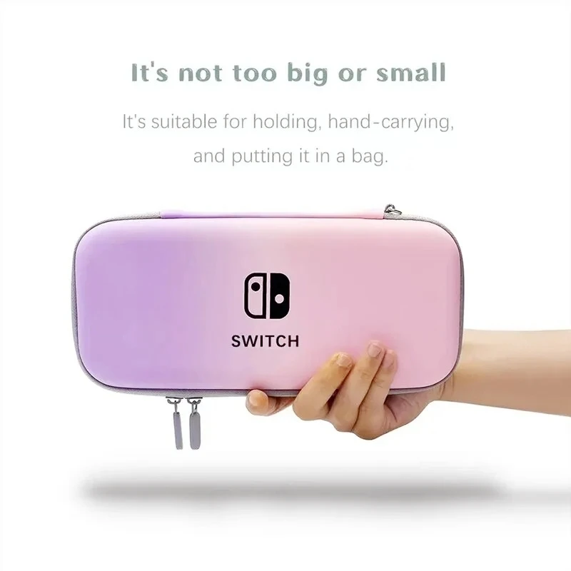 Bolsa de almacenamiento protectora para consola de juegos NS Switch, funda de Color degradado para Switch OLED con ranuras para tarjetas, bolso de viaje