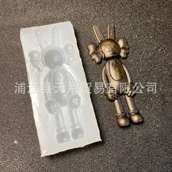 DIY Decoration Rabbit Ears Handmade Frosted Epoxy Keychain Hanging Piece Pendant Resin Mold Moulds 15-821