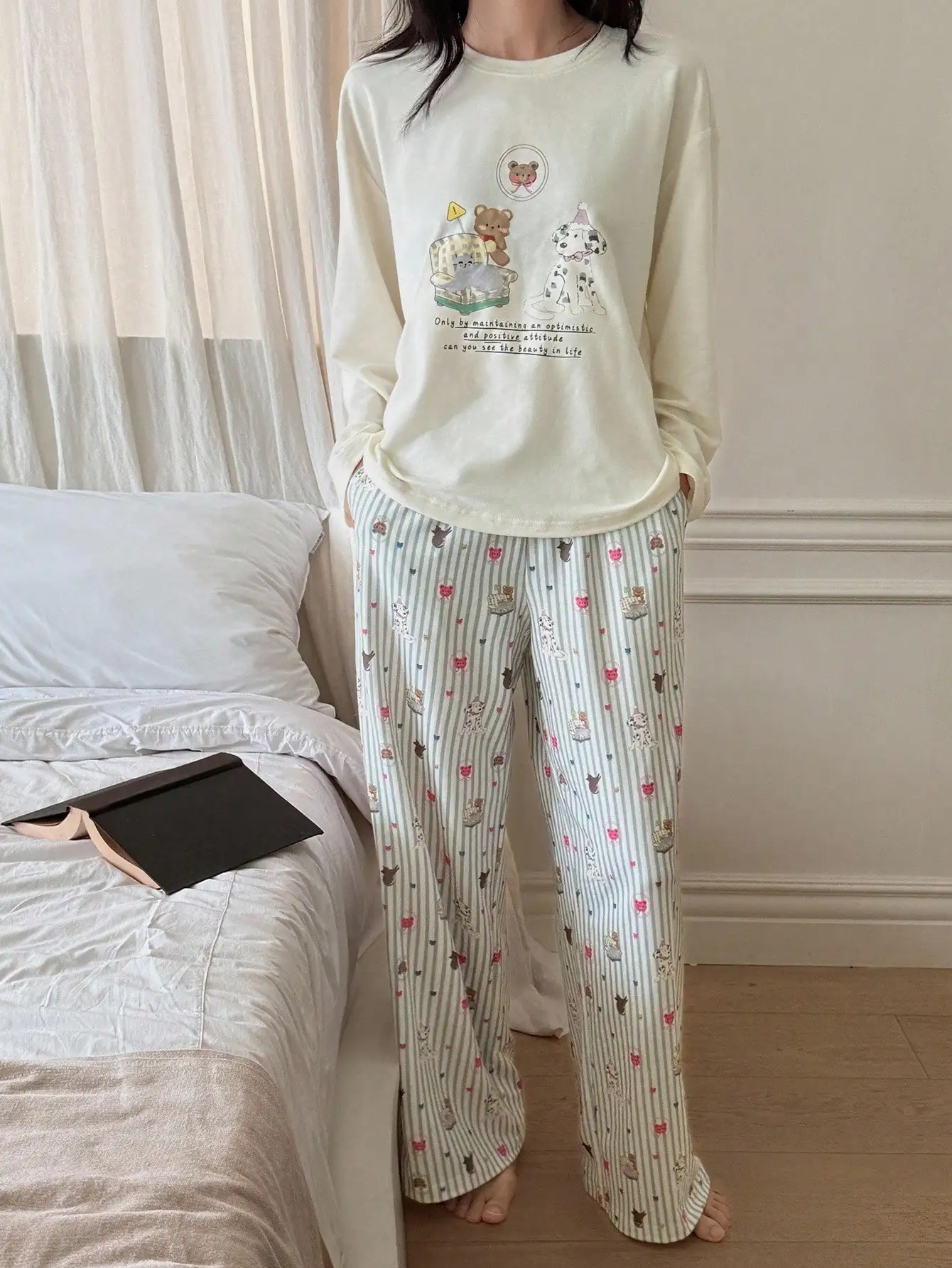 

Women's Comfortable Casual Pajama Set Long Sleeve