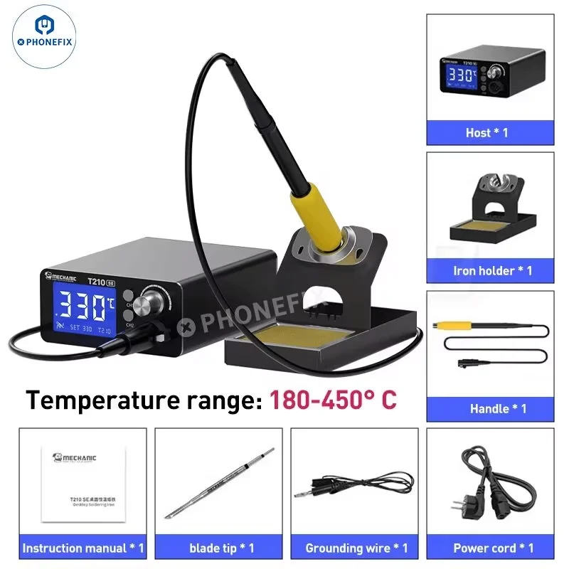 MECHANIC T210 SE 50W Rapid Heating Thermostatic Soldering Station Universal C210 Soldering Iron Tips for Electronic Repair Tool