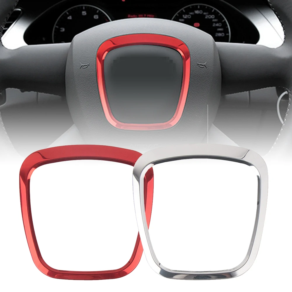 لأودي سيارة المقود الزخرفية حلقة معدنية ملصق لأودي A4 A5 A6 Q5 Q7 السيارات الداخلية غطاء لاصق مائي ملصقات خواتم