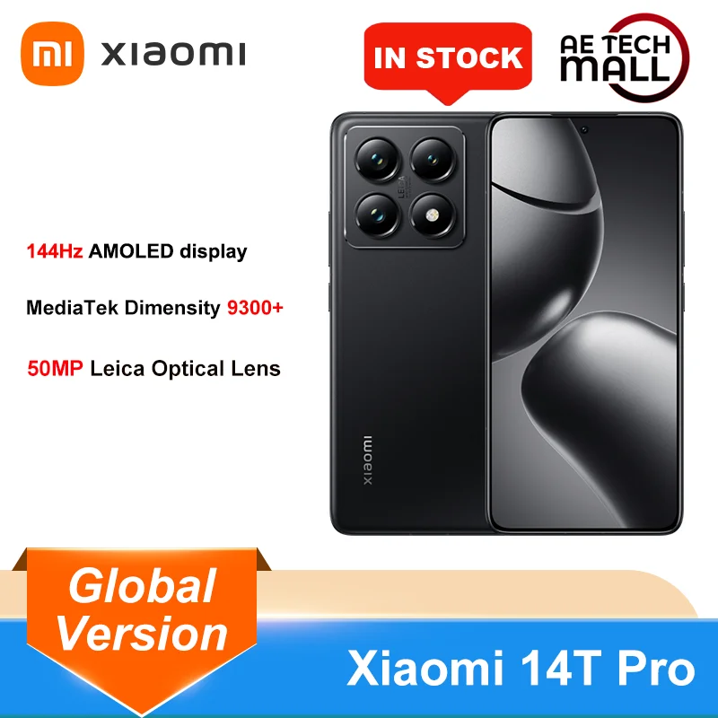 Global Version Xiaomi 14T Pro 5G Smartphone Dimensity 9300+ 144Hz AI Display 50MP Leica Camera 50W wireless 120W HyperCharge NFC