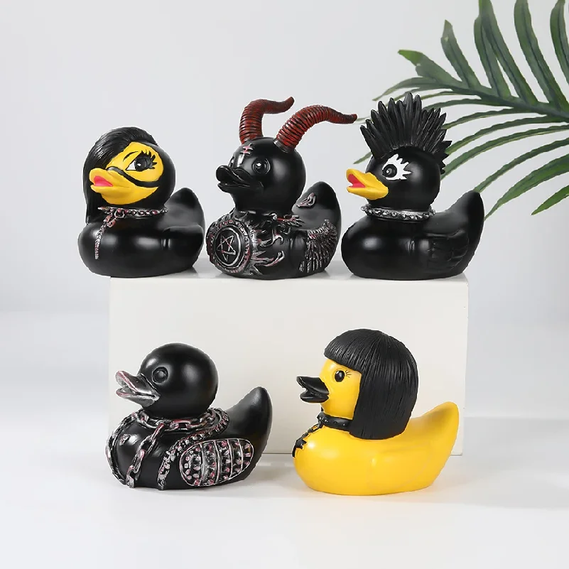 Dark Gothic Duck Sculpture - Satanic Resin Art Statue for Punk Home Decor, Witch Altar & Halloween Decoration
