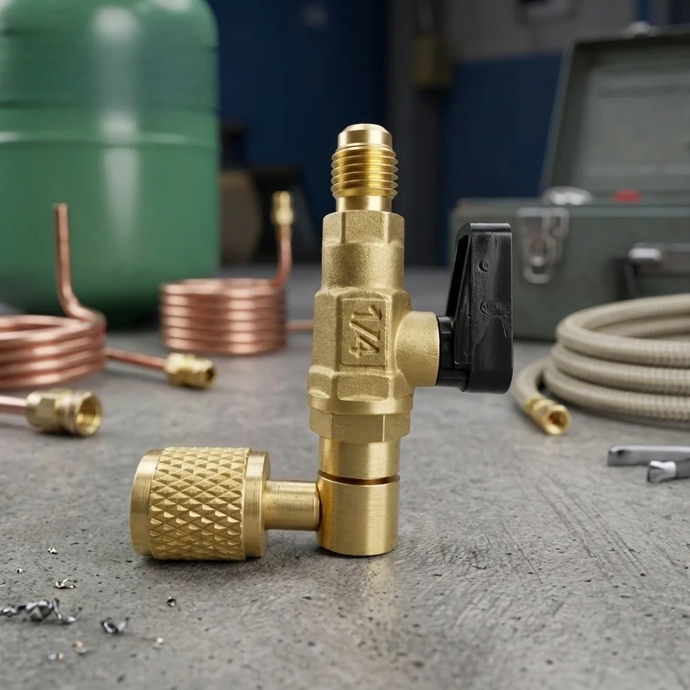 For Leak Testing Brass Ball Valve 6.5*4cm High Durability Brass Leak Prevention Design For Residential HVAC Units