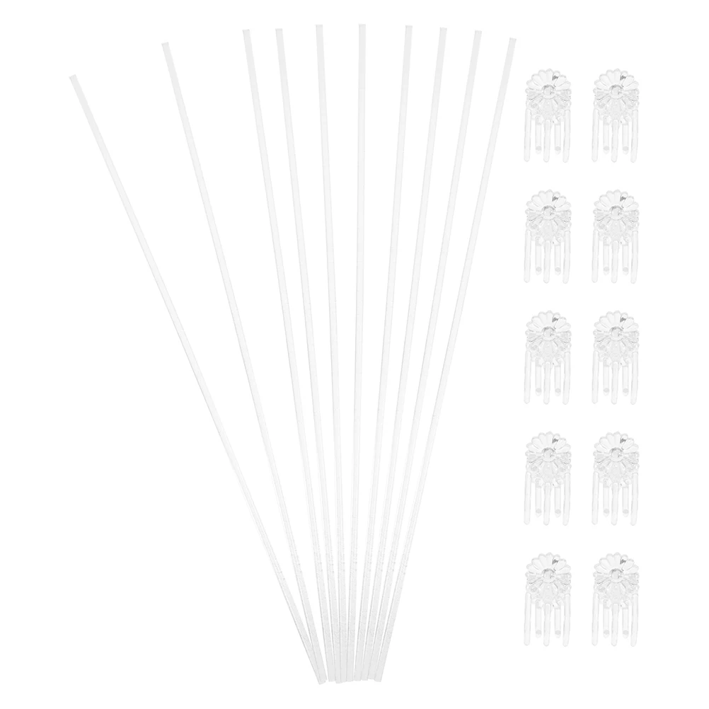 

1 комплект, прозрачные акриловые колья для растений, маленькие садовые горшечные растения, прочный многоразовый держатель для стеблей, зажимы для решетки