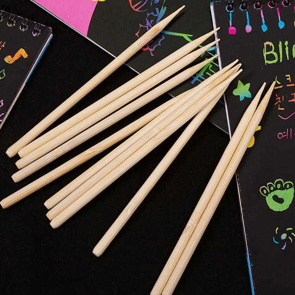 

Scratch Paper Wood Stylus Bamboo Draw Stick High Grade Material Flexible Durable Smooth No Burrs Safe Kids Wall Art Craft