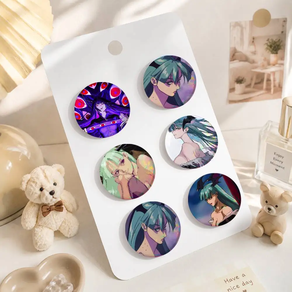 A-M-Morrigan A-Aensland Cosplay COSTUME Badge Pin Tinplate Brooch Prop Xmas Gift Birthday Gift